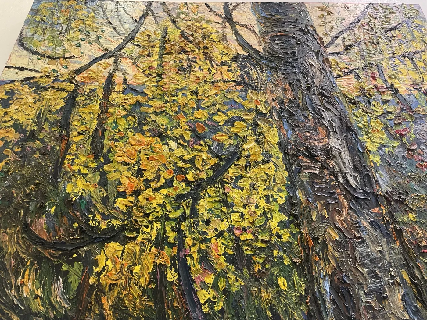A painting of wisteria in bloom